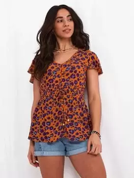 Image of Joe Browns Lana Animal Blouse Multi, Size 16, Women
