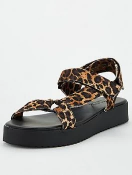 image of OFFICE Sanity Flat Sandal - Leopard, Leopard, Size 3, Women