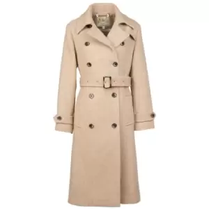 Image of Barbour Womens Aubrey Wool Jacket Camel Herringbone/Rosewood Tartan 14