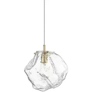 image of Zumaline Lighting - Zumaline Rock Pendant Ceiling Light, Gold, Glass, 1x E27