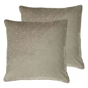 image of Paoletti Florence Polyester Filled Cushions Twin Pack Champagne