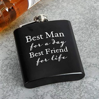 image of Amore By Juliana 6oz Hip Flask - Best Man For A Day...