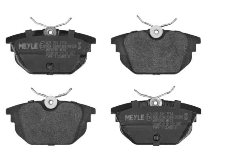 Image of MEYLE 025 231 7714 Brake pad set Rear Axle, excl. wear warning contact, Original Quality, with anti-squeak plate Brake Pad Set,disc brake (402)