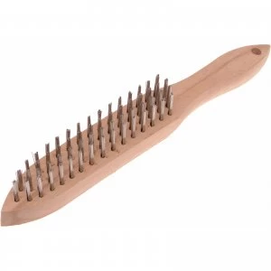 image of Faithfull Stainless Steel Scratch Wire Brush 4 Rows