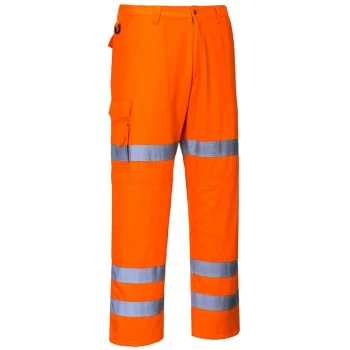 Image of Portwest RT49ORRXXXL - sz 3XL Hi-Vis Three Band Combat Trousers - Orange