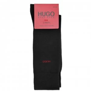 Image of Hugo Boss 2 Pack Crew Socks Black