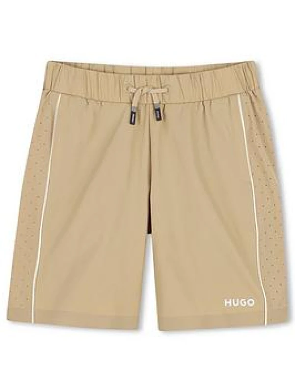Image of HUGO Kids Woven Tracksuit Shorts Woven Shorts 10Y Beige 43009804195