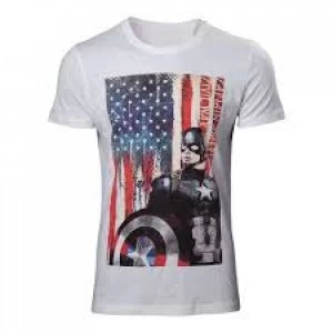 image of Marvel Comics Captain America Civil War Stars and Stripes Small T-Shirt