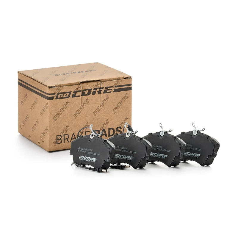 Image of goCORE GCD020338 Brake pad set with integrated wear warning contact, without accessories, with anti-squeak plate Brake Pad Set,disc brake (402)