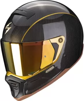 Image of Scorpion EXO-HX1 Carbon SE Solid Gold Helmet, black-gold Size M black-gold, Size M