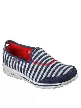 image of Skechers Go Walk Classic Above Deck Plimsolls, Navy/White, Size 4, Women