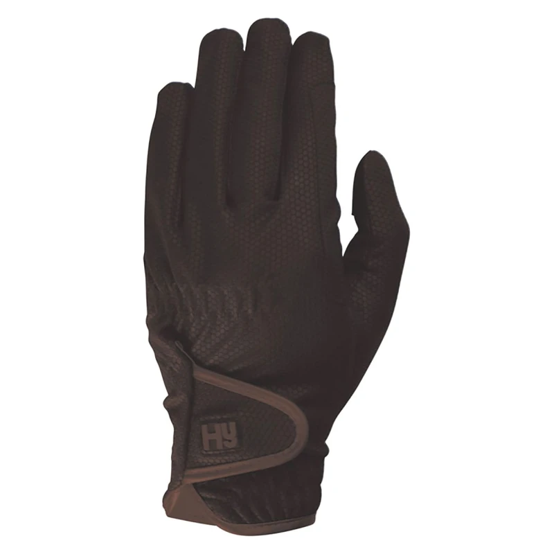 Image of Hy5 Unisex Cottenham Elite Riding Gloves Brown (Xs)