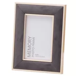 Image of Grey Velvet With Gold 4X6 Frame