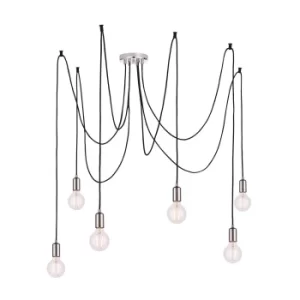 Image of Studio 6 Light Cluster Pendant Chrome Plate, E27