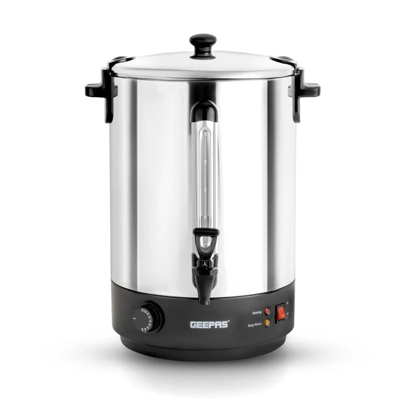 Image of Geepas 30L Commercial Catering Tea Urn Hot Water Boiler Dispenser Stainless Steel in Silver Silver Unisex