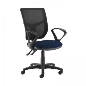 Image of Altino 2 lever high mesh back operators chair with fixed arms - Costa
