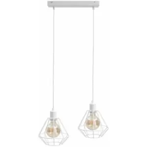 Image of Keter Foskal Bar Pendant Ceiling Light White, 50cm, 2x E27