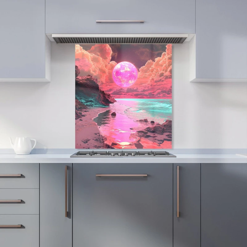 Image of Designer Kitchen Splashbacks Elena Sable: 00001 Kitchen Splashback Size: 700mm x 650mm Multicolor Unisex 700mm x 650mm