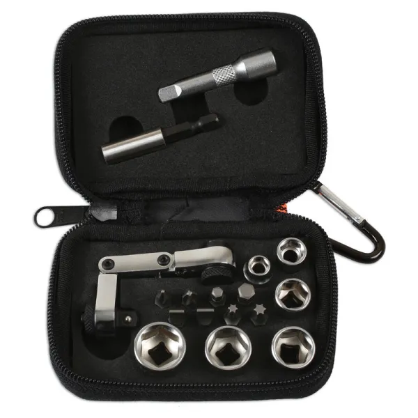 Image of Mini Flexi Ratchet Socket and Bit Set 17pc 6945 - Laser Tools