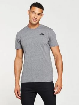 Image of The North Face Short Sleeve Red Box T Shirt Medium Grey Heather Size L Men