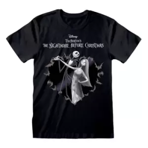 image of Nightmare Before Christmas T-Shirt Bat Heart Size L