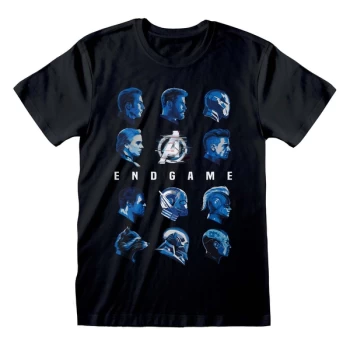 Image of Avengers Endgame - Tonal Heads Unisex Large T-Shirt - Black