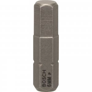 Image of Bosch Hex Extra Hard Screwdriver Bit Hex 6mm 25mm Pack of 3