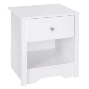 image of HOMCOM Contemporary Bedside Cabinet With Drawer White