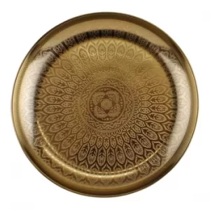 Image of Kasbah Design Decorative Gold Metal Tray