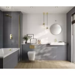 Image of Multipanel Tile Effect Alpine White Shower Wall Panel 2400 x 598mm