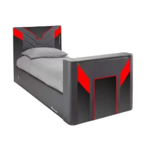 Image of X Rocker Cerberus Single Side Lift Ottoman TV Gaming Bed, Red Black