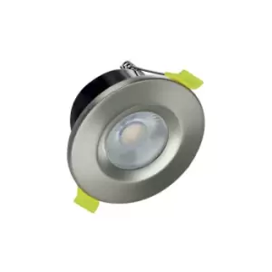 image of Integral J-Series Low-Profile Fire Rated Downlight 68mm Cutout IP65 800LM 8W 4000K 55 Beam Dimmable 100LM/W Satin Nickel