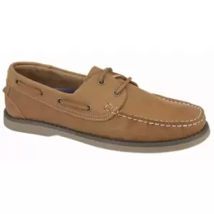 Image of Rdek Mens Crazyhorse Leather Boat Shoes (10 UK) (Chestnut Brown)