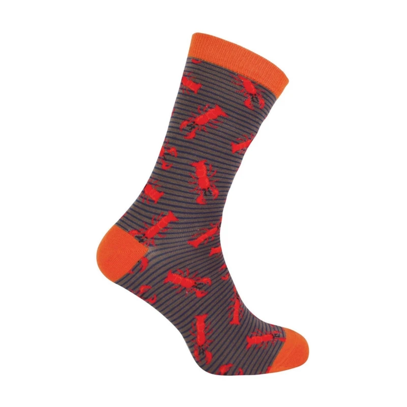 Image of Mr Heron Mr Heron Men Animal Patterned Soft Breathable Bamboo Novelty Socks in Mid Grey Size: 6-11 Mid Grey 6-11 Male 5019041199517