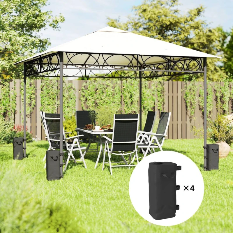 Image of OUTSUNNY Set of 4 Heavy Duty Gazebo Weights Bags, 500D Sand Weights, Black Unisex