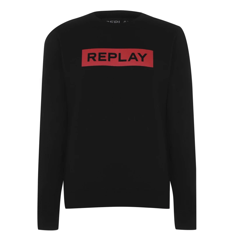 Image of Replay Block Logo Sweatshirt Black 098 male M