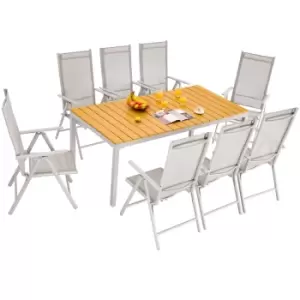Image of Bern Aluminium Table and Chairs Dining Table Set Cream
