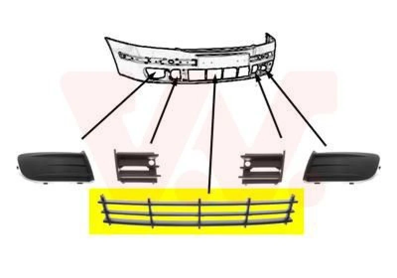 Image of VAN WEZEL Bumper grill VAN WEZEL 7622590