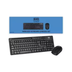 image of Evo Labs WM-757UK Wireless Keyboard and Mouse Combo Set With Integrated Tablet/ Mobile/ Smartphone Stand 2.4GHz Full Size Qwerty UK Layout Keyboard wi