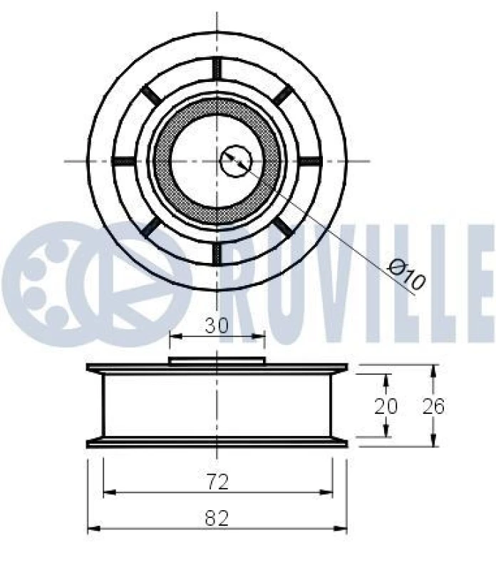 Image of Timing belt tensioner pulley RUVILLE 55417