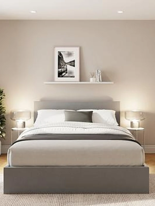 Image of Gfw Odessa Velvet End Lift Up Storage Ottoman Bed With Mattress Options (Buy & Save!) - Bedframe + Premium Mattress Grey WWUSG Unisex Double,King,Sing