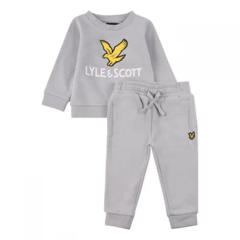 Image of Lyle and Scott Lyle and Scott Crew Joggers Set - High Rise Grey
