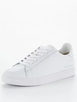 Image of Armani Exchange Clean Leather Trainers White Size 11 Men