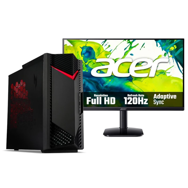 Image of Acer Acer Nitro N50-656 i5 16GB 512GB Gaming PC & Monitor Bundle