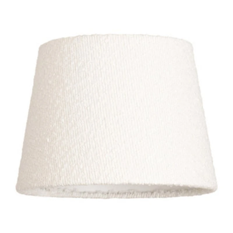 Image of ValueLights ValueLights Rory Boucle Fabric Tapered Easy Fit Ceiling Table Floor Lamp Shade with LED Bulb in Cream Cream One Size Unisex 5059406065774