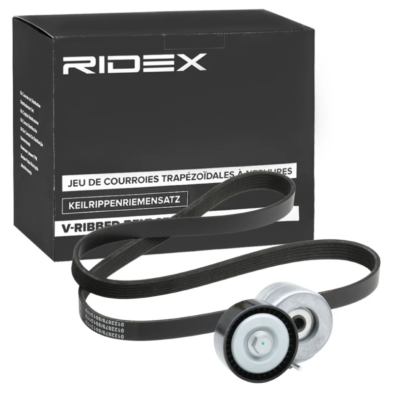 Image of RIDEX 542R0757 V-ribbed belt set EPDM (ethylene propylene diene Monomer (M-class) rubber) V-Ribbed Belt Set (542)