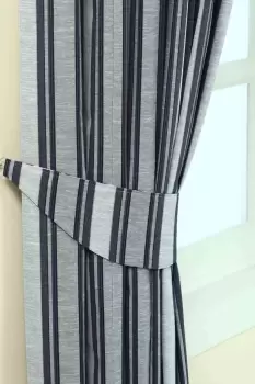 Image of Modern Stripe Jacquard Curtain Tie Back Pair