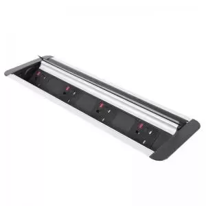 Image of Eclipse in-table rollover power module 4 x UK sockets - blacksilver