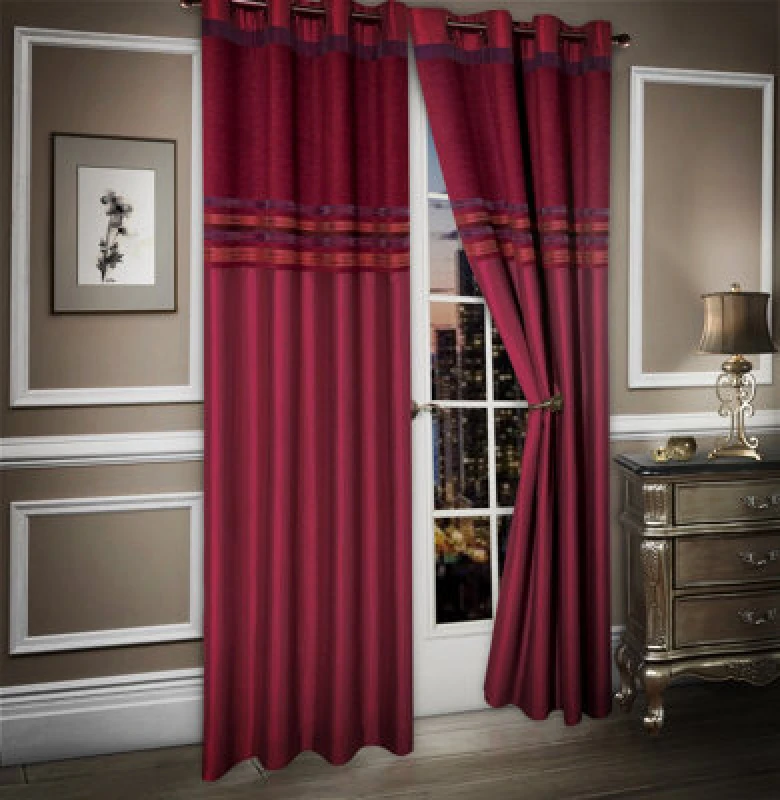 Image of Intimates Renatta Ready Made Eyelet Curtains in Wine Size: 228cm width x 183cm drop Wine Unisex 228cm width x 183cm drop