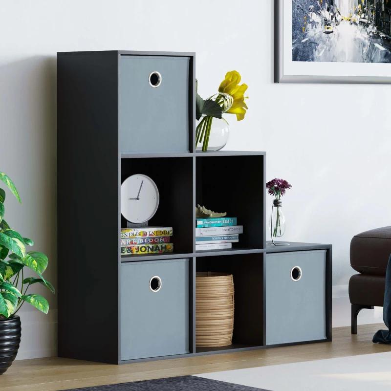Image of Lassic 6 Cube Storage Unit (B) + Set of 3 Storage Cubes Grey unisex 6 Unit